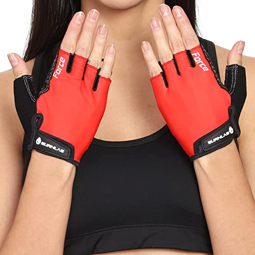 BURNLAB Flex Gym Gloves for Men and Women - Ideal for Weightlifting, Cycling, Crossfit, Offers Good Grip and Soft Padding (Force Red, Small) - Image 3