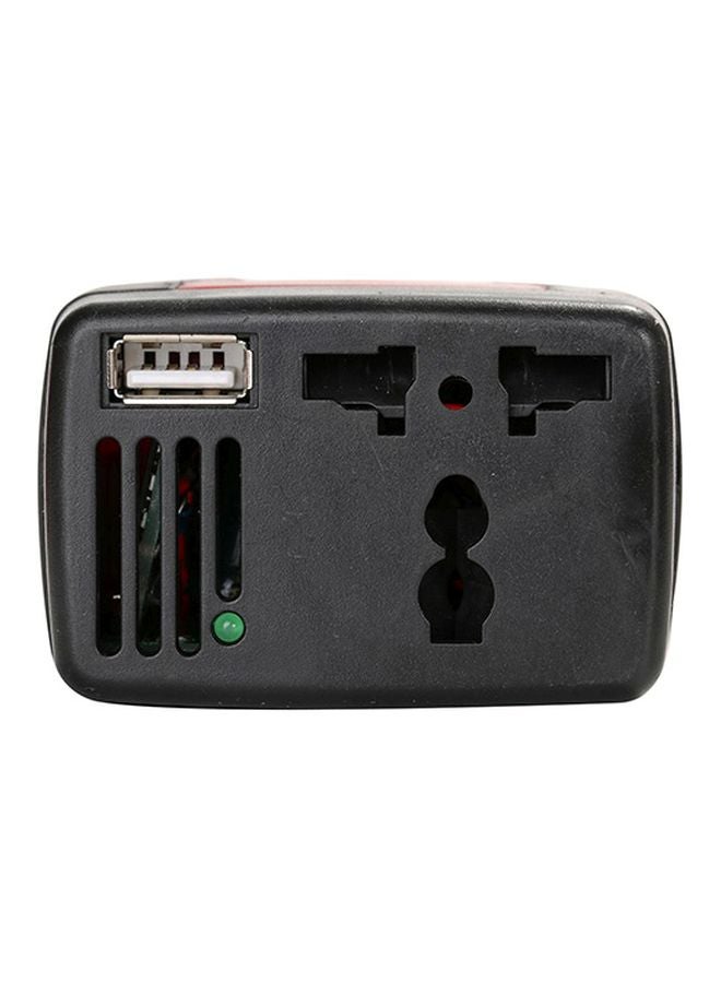 ELTRAZONE 3-Pin Electric Car Charger Converter Black/Red | 12V DC to 220V AC Power Inverter with USB Charging Port | Portable Car Adapter for Laptops, Phones & Small Electronics | Built-In Safety Features | Ideal for Travel, Camping & Road Trips  - Image 2