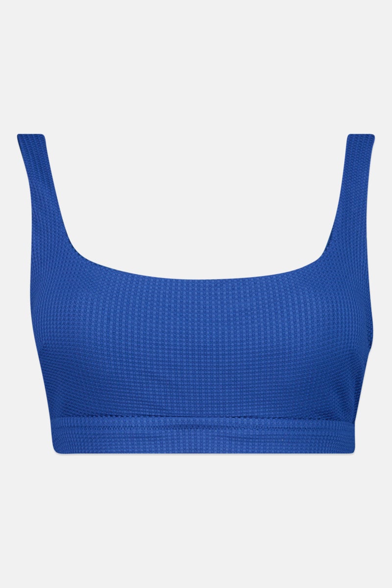 Aerie Women Textured Padded Bralette, Blue - Image 1