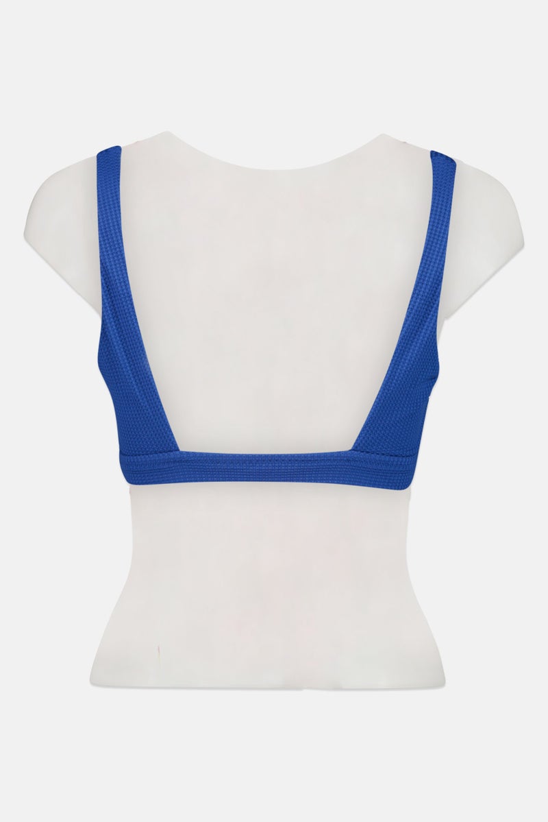 Aerie Women Textured Padded Bralette, Blue - Image 2