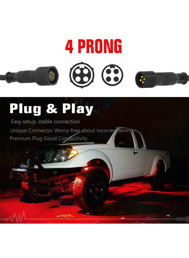 MICTUNING 2PCS 10FT 4 Pin Extension Cables - Exclusive for 2nd-Gen RGB Rock Lights and P1Y P1s P1C P8 Series Switch Panel Connection - Image 4