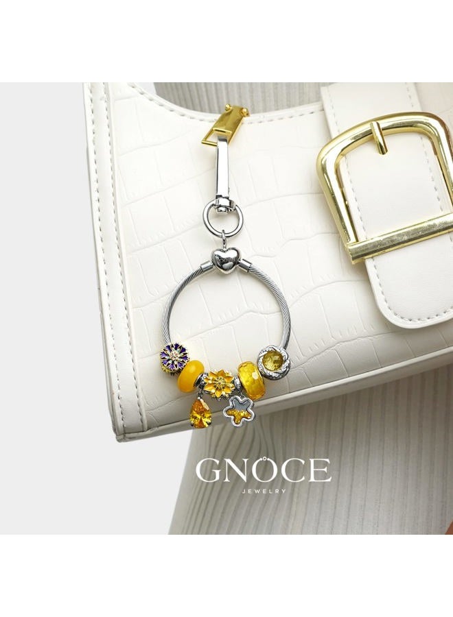 GNOCE Versatile Charm Holder & Key Chain Stainless Steel Charms Bracelet Gift For Women Wife - Image 4