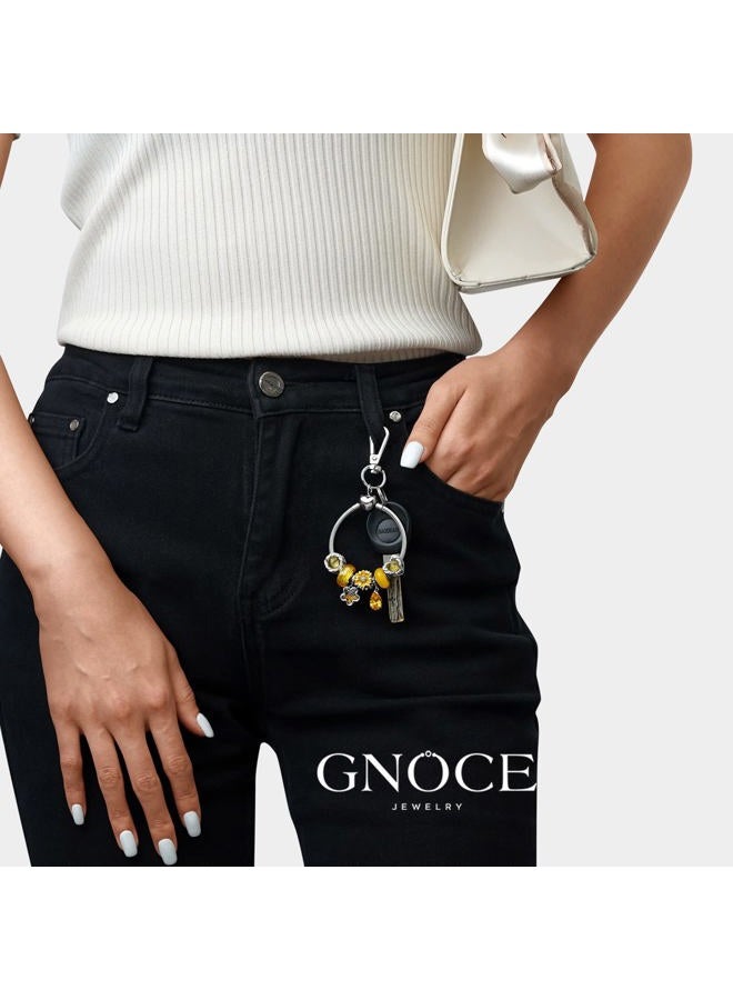 GNOCE Versatile Charm Holder & Key Chain Stainless Steel Charms Bracelet Gift For Women Wife - Image 5