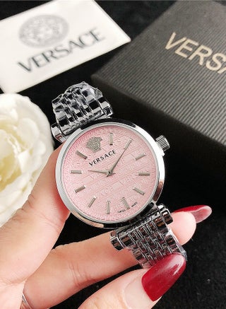Versace Women's Cubic Zirconia Classic Fashion Versatile Quartz Watch with Silver Stainless Steel Band 35mm Pink Dial - pzsku/Z23C7FEFD699AF7CDD70EZ/45/_/1710390007/971c5ddf-0f57-4411-bcb1-c13e564c1392