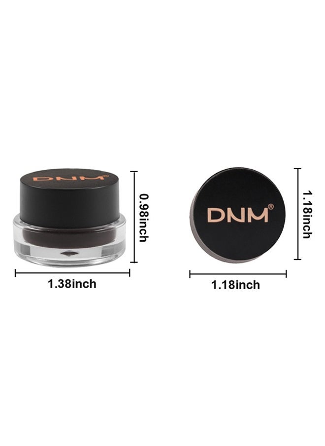 DNM Dam，2 in 1 Black and White Gel Eyeliner Set Water Proof Smudge Proof, Last for All Day Long, Work Great with Eyebrow, 2 Pieces Eye Makeup Brushes Included  - Image 5