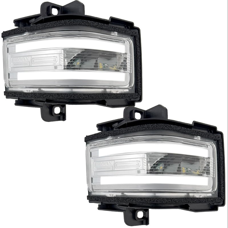 RECON Fits 1725 Ford Super Duty F250 F350 F450 Side Mirror Lenses Lights 2Piece Set wWhite LED Running Lights Amber Blinking Turn Signals White Spot Lights