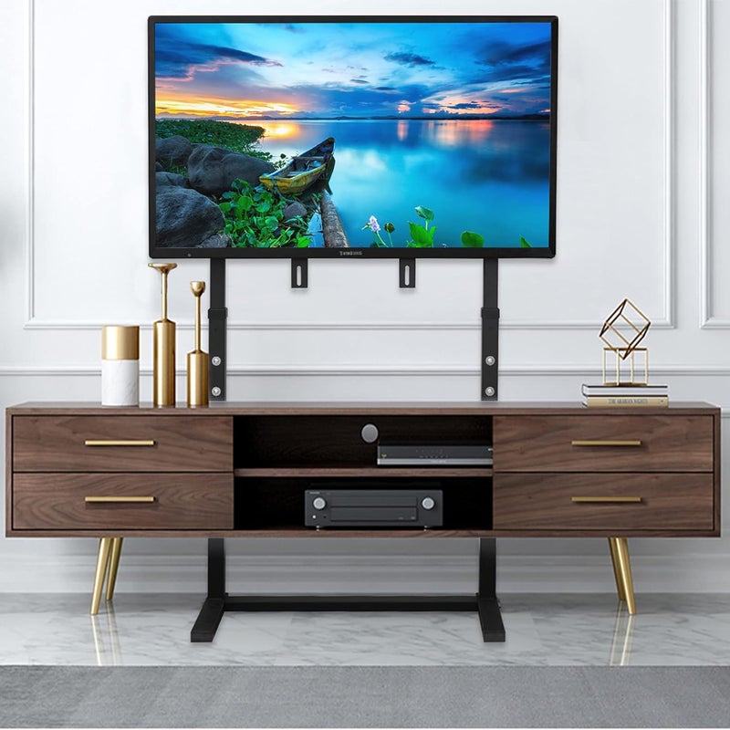 أونهو حامل تلفزيون أرضي من UNHO مع حامل: عربة قائمة بذاتها قابلة لتعديل الارتفاع لشاشات LED LCD المسطحة من 32 إلى 85 بوصة، أقصى VESA 800x600، وزن تحميل 40 كجم - Image 3
