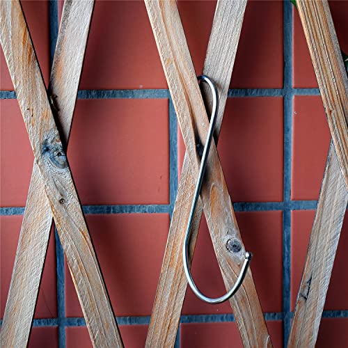 GOTOONE S Hooks Hanging Metal Hook (12 Pack) Stainless Steel Large 6 Inch with Round Stopper Non Slip for Closet Clothes Plants Cups Towels Tools Ornament (Silver) - Image 2