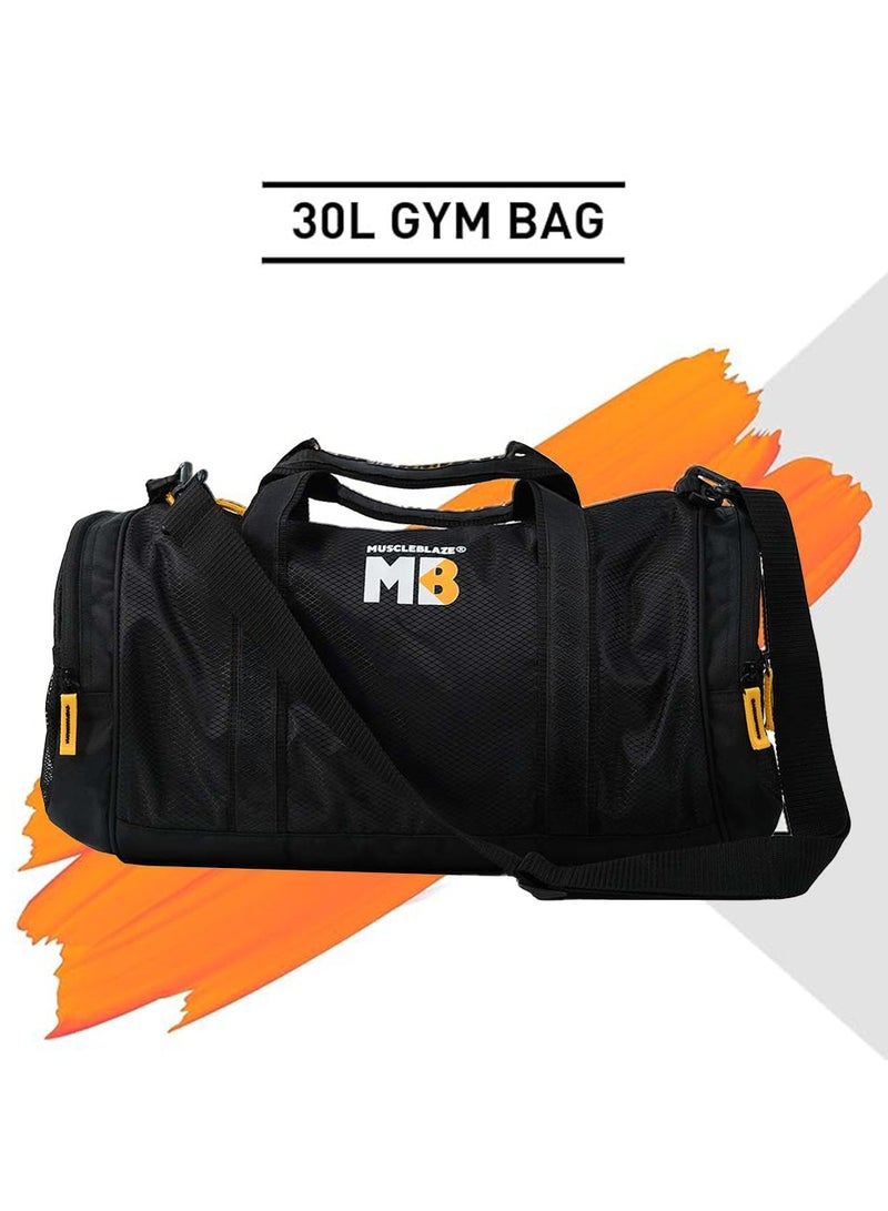 MUSCLEBLAZE Gym Duffle Bag (Black, 30L) For Men and Women Sports Bag  - Image 4