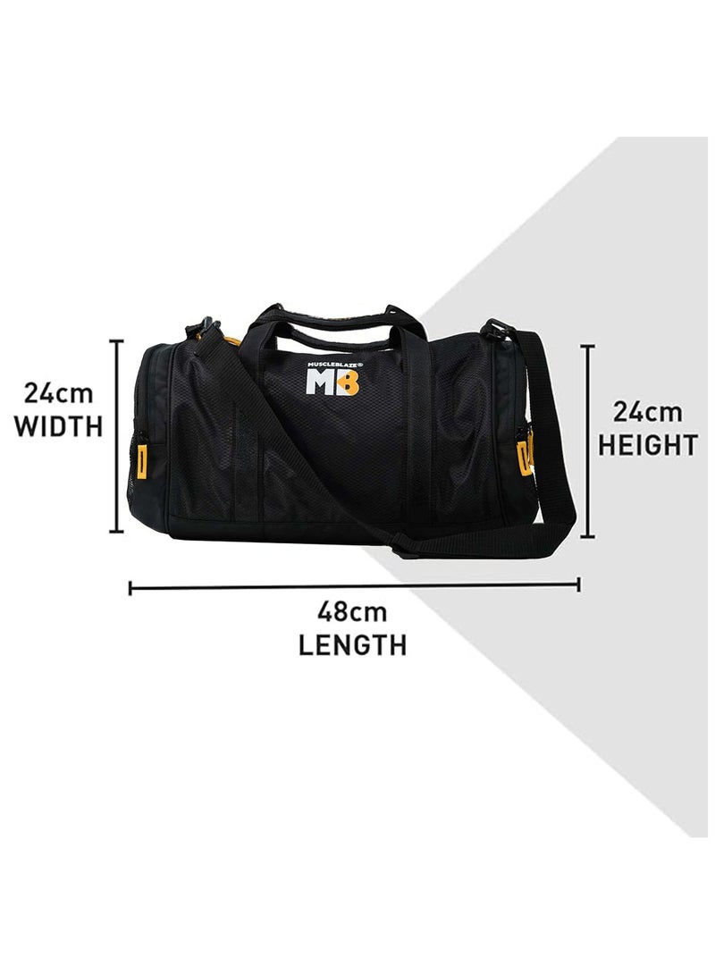 MUSCLEBLAZE Gym Duffle Bag (Black, 30L) For Men and Women Sports Bag  - Image 5