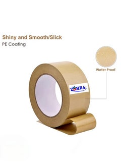 Zohra ™ Eco Friendly Brown Kraft Paper Adhesive Tape - 50 Meters Length Strong Adhesive Paper Tape For Packaging (2 Inch)  - Image 2