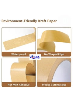 Zohra ™ Eco Friendly Brown Kraft Paper Adhesive Tape - 50 Meters Length Strong Adhesive Paper Tape For Packaging (2 Inch)  - Image 3