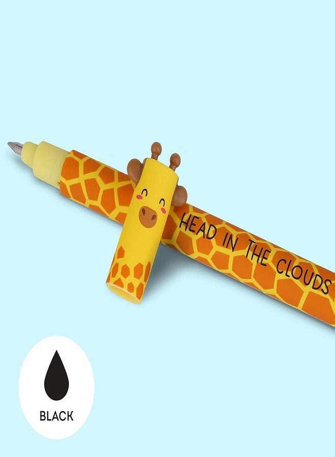 LEGAMI - Set of 5 Erasable Gel Pens with Thermosensitive Erase Ink, Range of ink colours & barrel designs, 0.7mm Tip, Bunny, Lion, Giraffe, Corgi, & Shark - Image 2