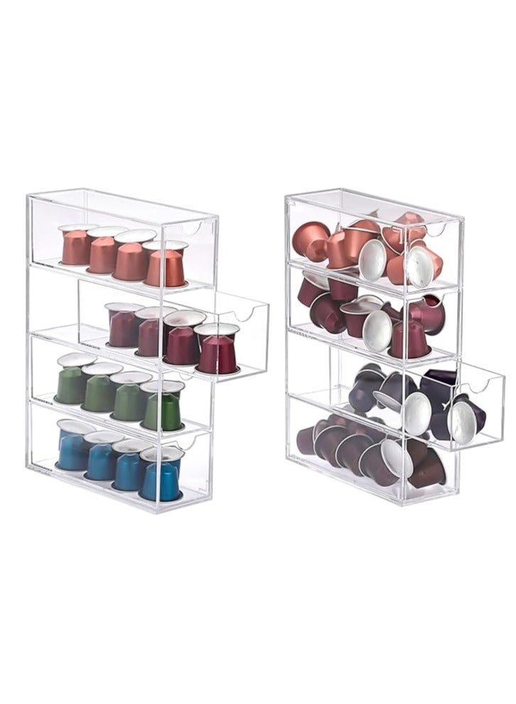 2 Pack Sunglasses Organizer Sunglass Storage Box Eyewear Display Case Jewelry Storage Box Stackable Desktop Organizer - Image 1