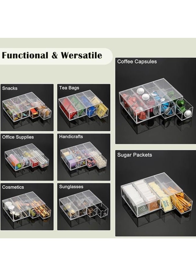 2 Pack Sunglasses Organizer Sunglass Storage Box Eyewear Display Case Jewelry Storage Box Stackable Desktop Organizer - Image 5