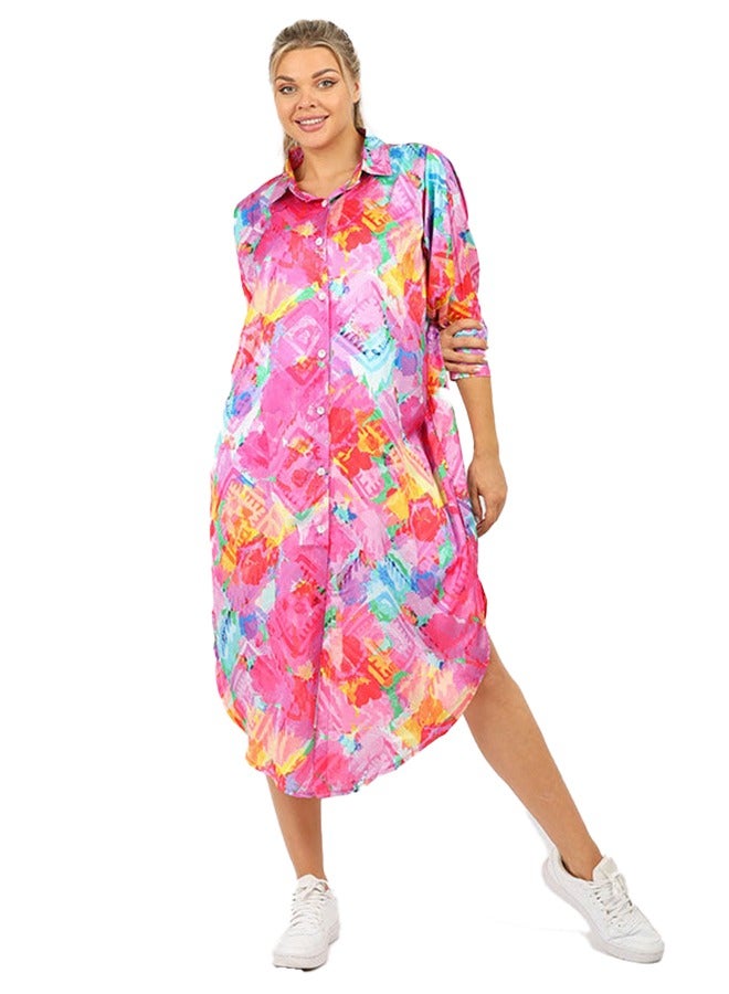 Zmurud Silky Satin Blouse - Printed  - Image 2