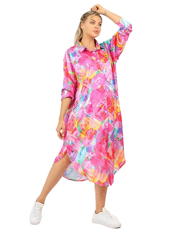 Zmurud Silky Satin Blouse - Printed  - Image 3