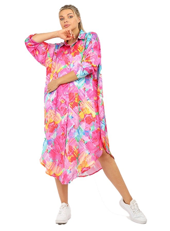 Zmurud Silky Satin Blouse - Printed  - Image 1