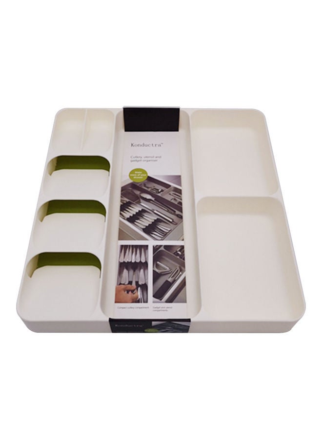 NIBEMINENT Multi Function Large Space Saving Tray White 39.70x5.30x38.40cm - Image 2