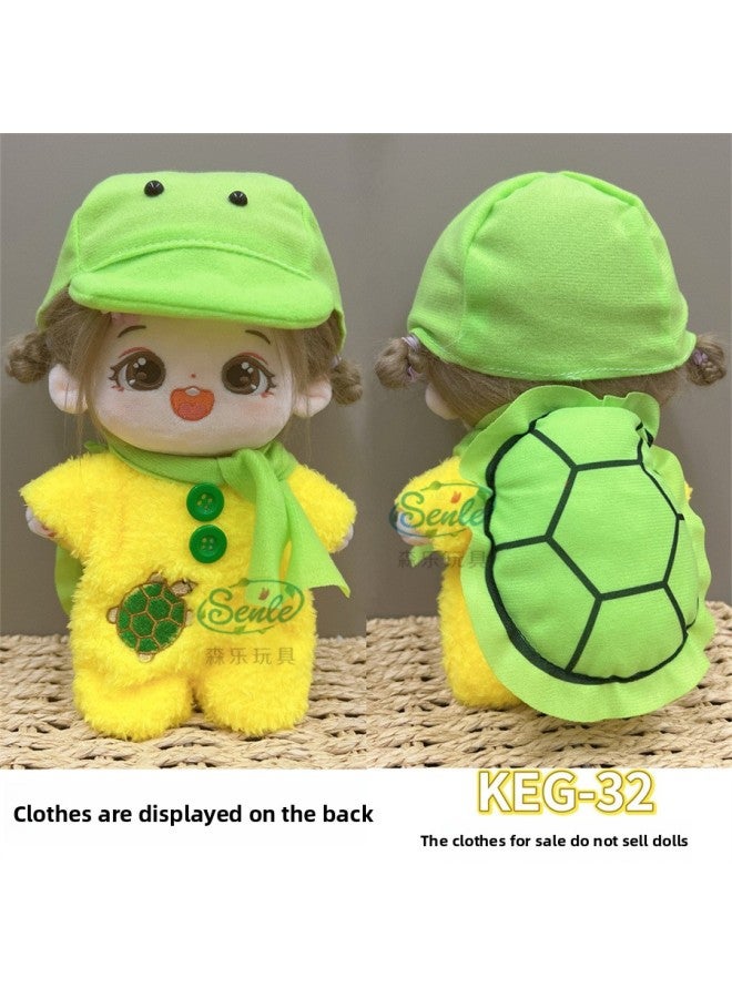 # 20cm Cotton Doll Clothes For Fat Body Can Be Worn Preppy Style Suit Plush Doll Dress Up Cute Baby Clothes Skirt-Color:20cm Cotton Clothes + Headwear (excluding Baby)-Specifications:KEG-32 - Image 1