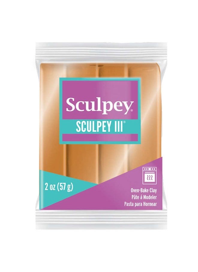 Sculpey III® Polymer Oven-Bake Clay, Gold, Non Toxic, 2 oz. bar, Great for modeling, sculpting, holiday, DIY, mixed media and school projects.Perfect for kids & beginners!  - Image 1