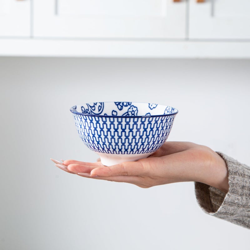 Cerkik Ceramic Dessert Bowls Set - 12 Oz Small Cereal Bowls 4.75 Inch Ice Cream Bowl for Fruit  Snack  Dipping Sauce  Side Dishes - Microwave Dishwasher Safe - Set of 6 - Vintage Blue - Image 2