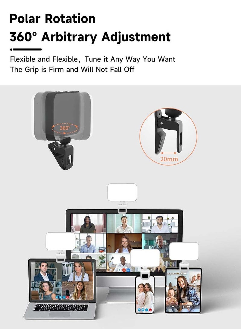LEOKOR Photography Light, Clip on Phone Laptop, Portable Selfie Light with 66 Beads Multiple Modes, Rechargeable Mini Clip on Fill Lights with 360° Rotatable, for Videos Conference TikTok, Black - Image 4