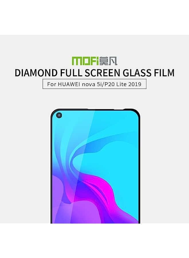 MOFI Tempered Glass Screen Protector Compatible MOFI 9H 2.5D Full Glue Tempered Glass Film for Huawei Nova 5i Black - Image 2