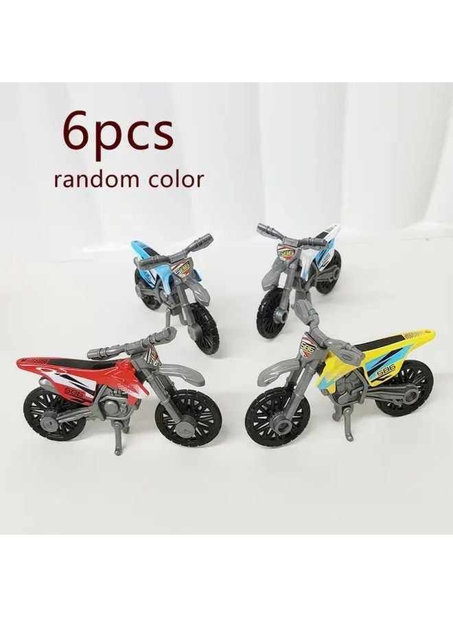 6 Pcs Random Color Alloy Motorcycle Toy Cars Racing Toys For Christmas Halloween Gifts - Image 1