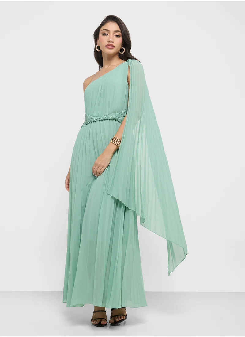 ايلا One Shoulder Pleated Dress