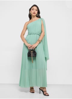ELLA One Shoulder Pleated Dress  - Image 4