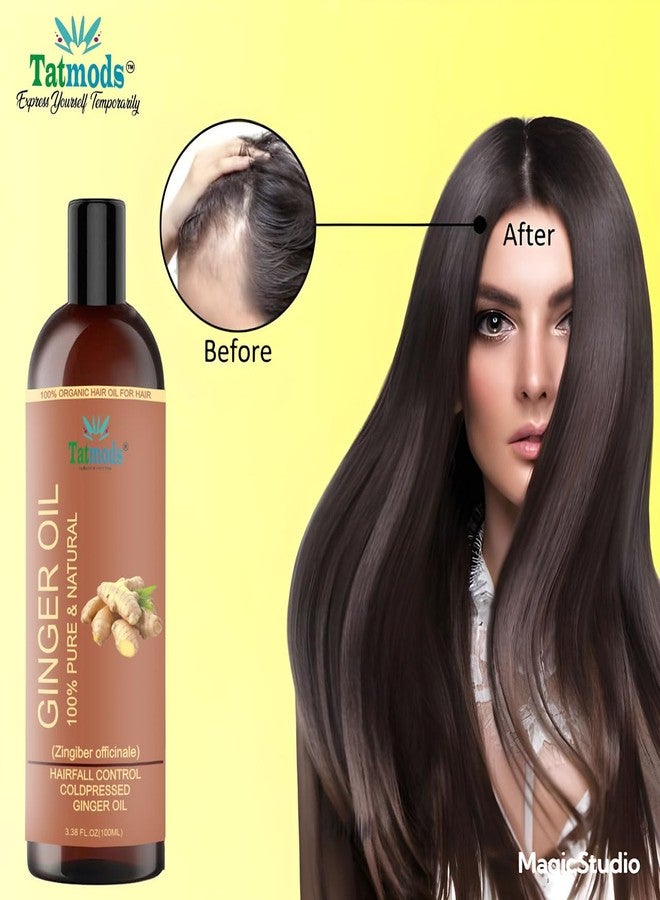 TATMODS Organics Ginger Oil 100 ml For Belly and Hair Care No Sulphates Hair Oil - Image 4