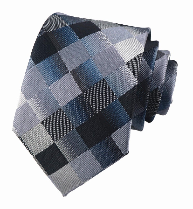 Ctskyte Men's Black Grey Ties Checks Luxury Unique Fancy Necktie Dad Father's Day Gifts - Image 3