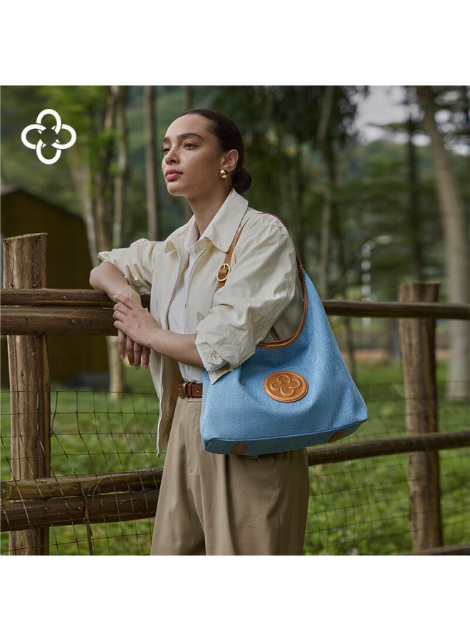Cassile Women's Tote Bag 2025, Denim Fabric, Large Capacity, Commuter Style, Shoulder Bag, Birthday And New Year Gift - Image 4