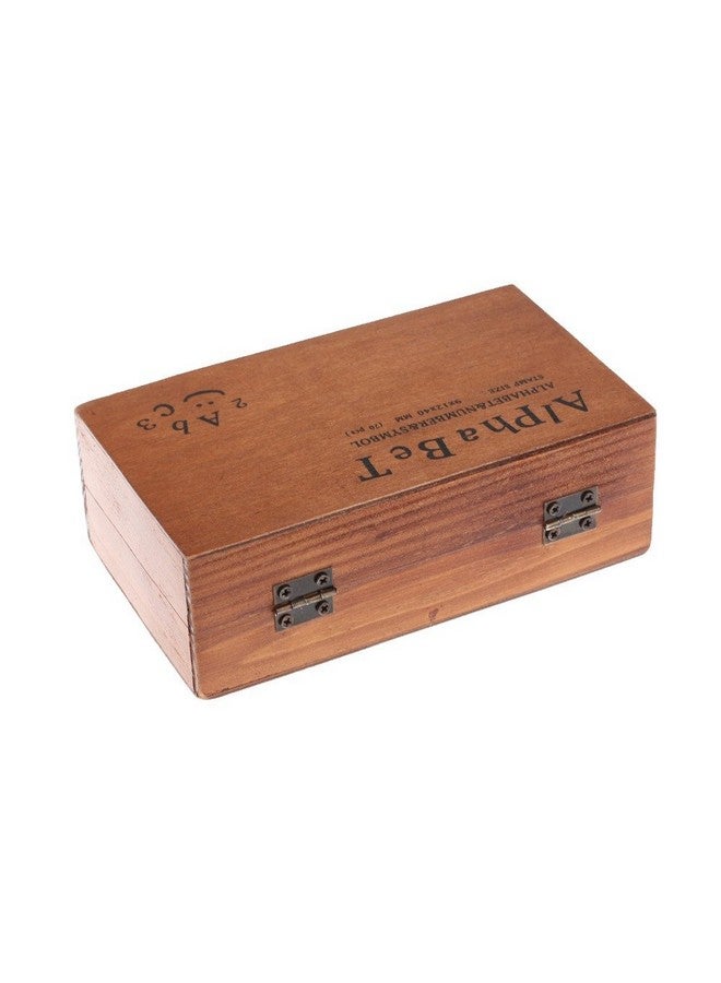 Warmtree 70 pcs Wooden Rubber Stamps Number and Alphabet Letter Wood Rubber Stamps Set Wooden Rubber Number Letter,Stamper Seal Set with Wooden Box Vintage DIY - Image 5