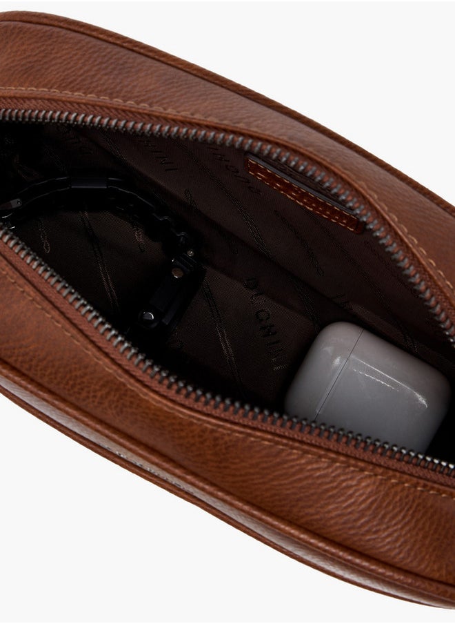 Men's Textured Pouch with Zip Closure