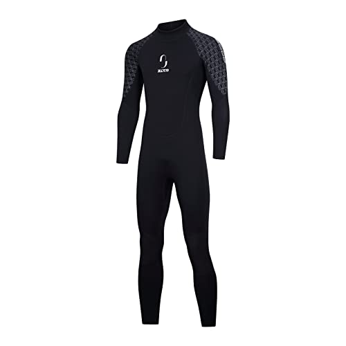 ZCCO Wetsuits Men's 3mm Premium Neoprene Full Sleeve Dive Skin for Spearfishing,Snorkeling, Surfing,Canoeing,Scuba Diving Wet Suits(Men's Black(New),S) - Image 1