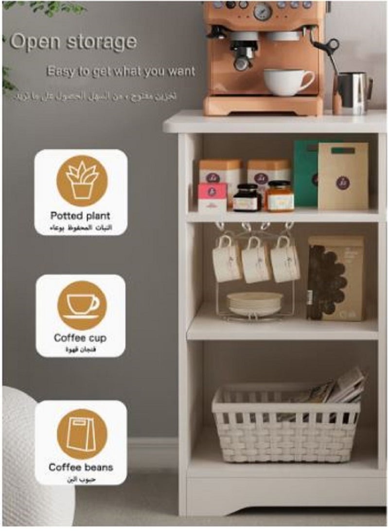 إيه جي دي خزانة قهوة MDF ركن القهوة مع سعة تخزين كبيرة لغرفة المعيشة أو المكتب - Image 5