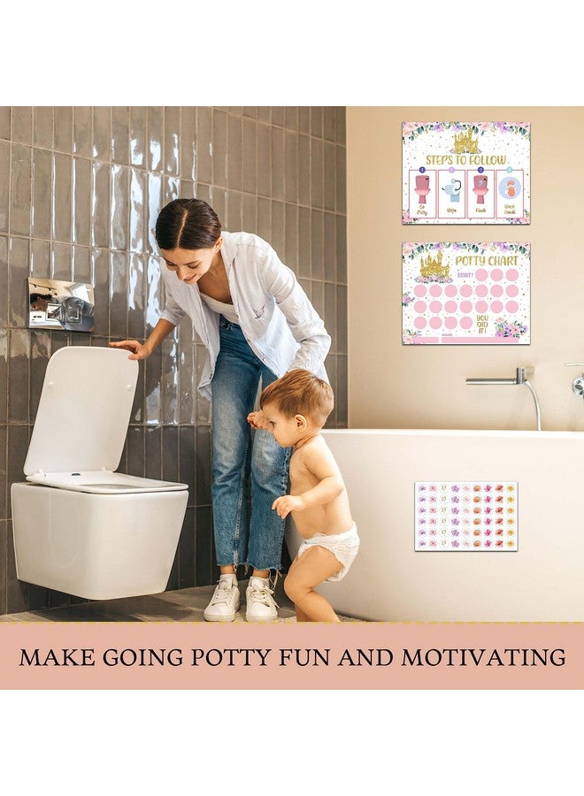 TIRYWT Princess Potty Training Sticker Chart, 10 Potty Charts with 216 Round Stickers & 1 Instruction Sheet, Potty Reward Sticker Chart for Toddlers Girls - A15 - Image 4