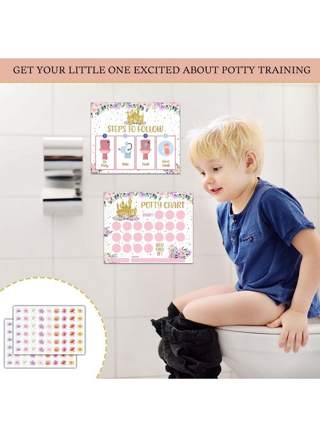 TIRYWT Princess Potty Training Sticker Chart, 10 Potty Charts with 216 Round Stickers & 1 Instruction Sheet, Potty Reward Sticker Chart for Toddlers Girls - A15 - Image 3