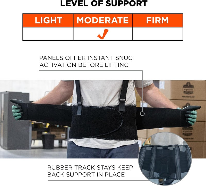 Ergodyne ProFlex 1400UN Back Support Belt 875 Spandex Universal Size Fits Waist 2846 inches Black - Image 3