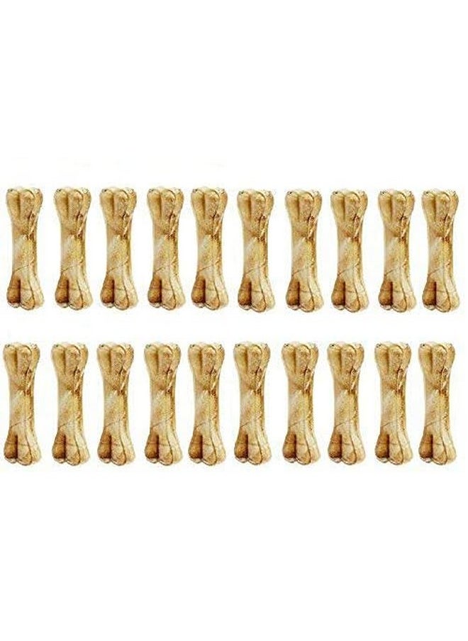 Sage Square Pressed Rawhide Chew Bone Treat For Healthy Dog Care (6 Inch) (Pack Of 20 Bones)  - Image 1