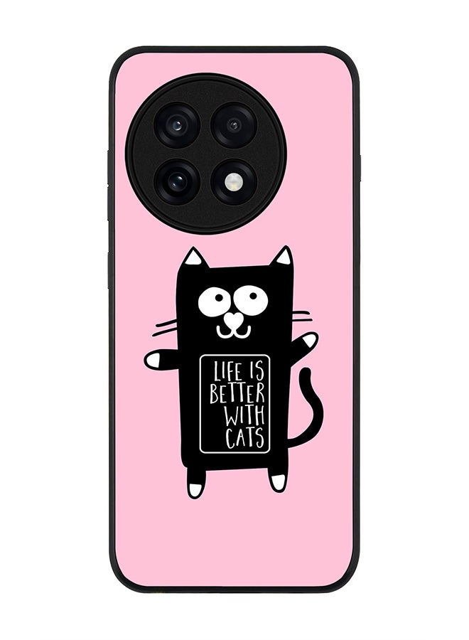 Stylizedd For OnePlus 13R / Ace 5 Pro Case,Slim fit Camera Protection, Shockproof Thin Phone cover  - Life is better with cats