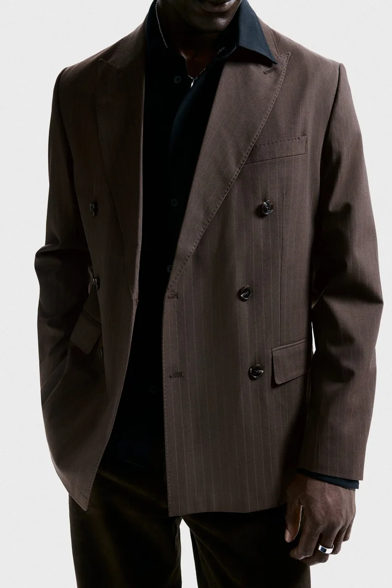 H&M  Regular Fit Double-breated jacket for Men | Best Price UAE