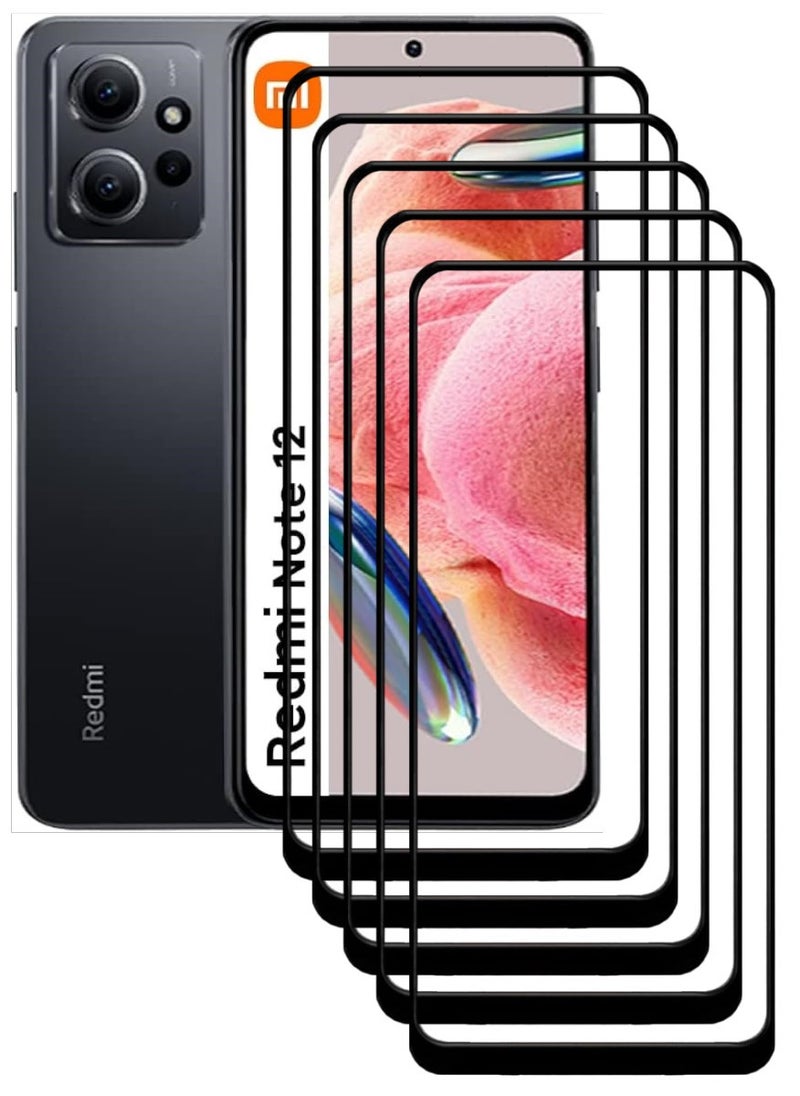 ACLIX 5 Pieces Antistatic ESD Dustproof Premium Quality High Definition Tempered Glass Screen Protector Designed For Xiaomi Redmi Note 12 4G - Image 1