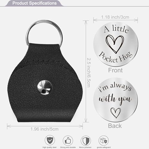 CINDYHE Pocket Hug Token keychain Gifts for Men Women Him Her Dad Mom Son Daughter Brothers Sisters Teacher Boy Girl Friends (I'm always with you) - Image 2