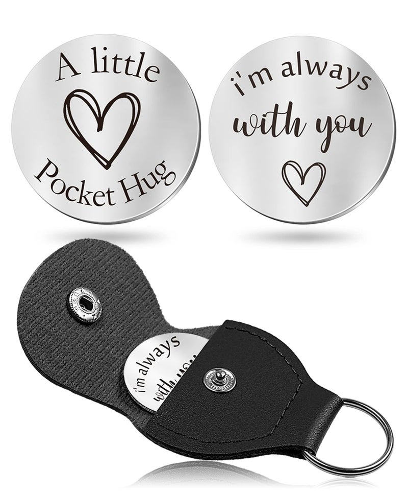 CINDYHE Pocket Hug Token keychain Gifts for Men Women Him Her Dad Mom Son Daughter Brothers Sisters Teacher Boy Girl Friends (I'm always with you) - Image 1