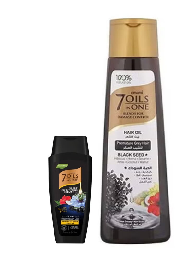7 Oils In 1 Black Seed Hair Oil & 7 Oils in One Double Conditioning Shampoo Elixir Black Seed