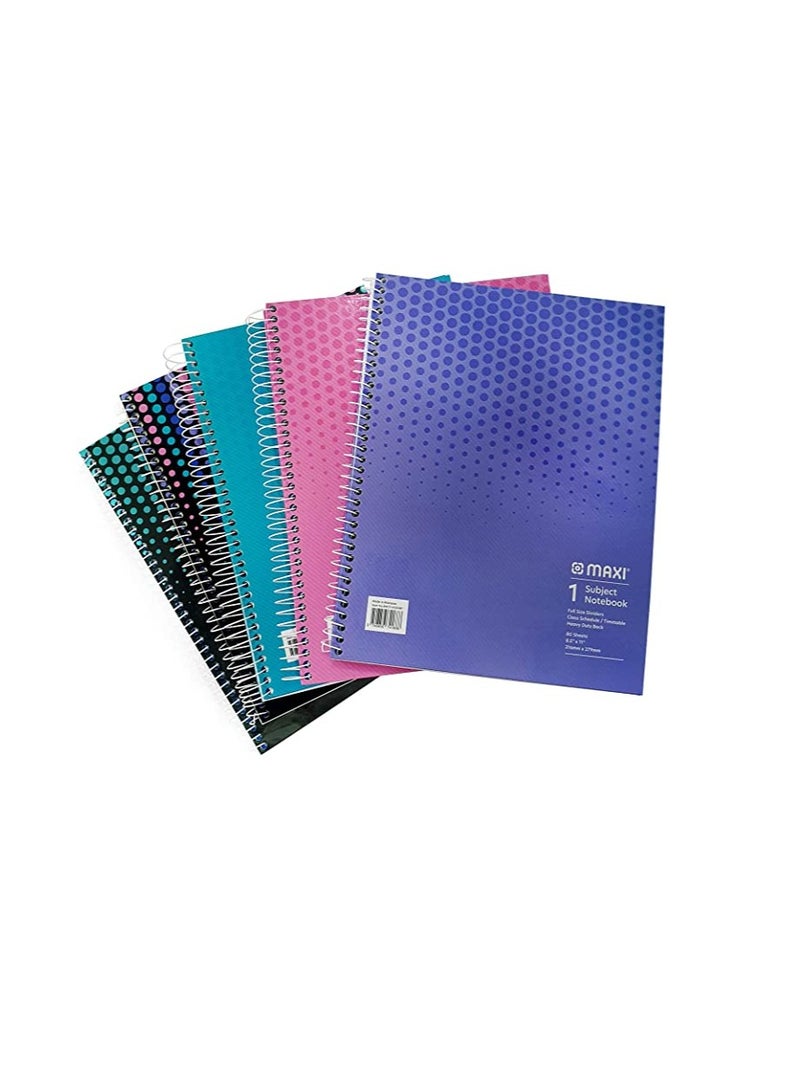ماكسي SPIRAL غطاء صلب 1 دفتر ملاحظات 11 بوصة × 8.6 بوصة 80 ورقة ، متنوعة - Image 1
