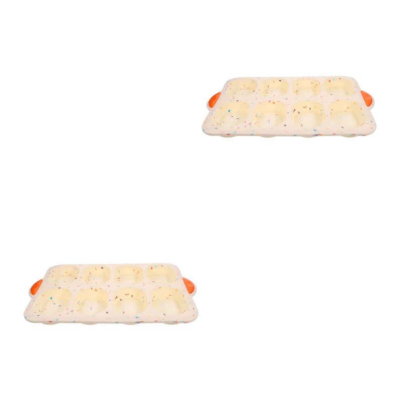 2 pcs Cake Tray Baking Mold Silicone Bread Baking Mold Home Bakeware (Beige) - Image 4